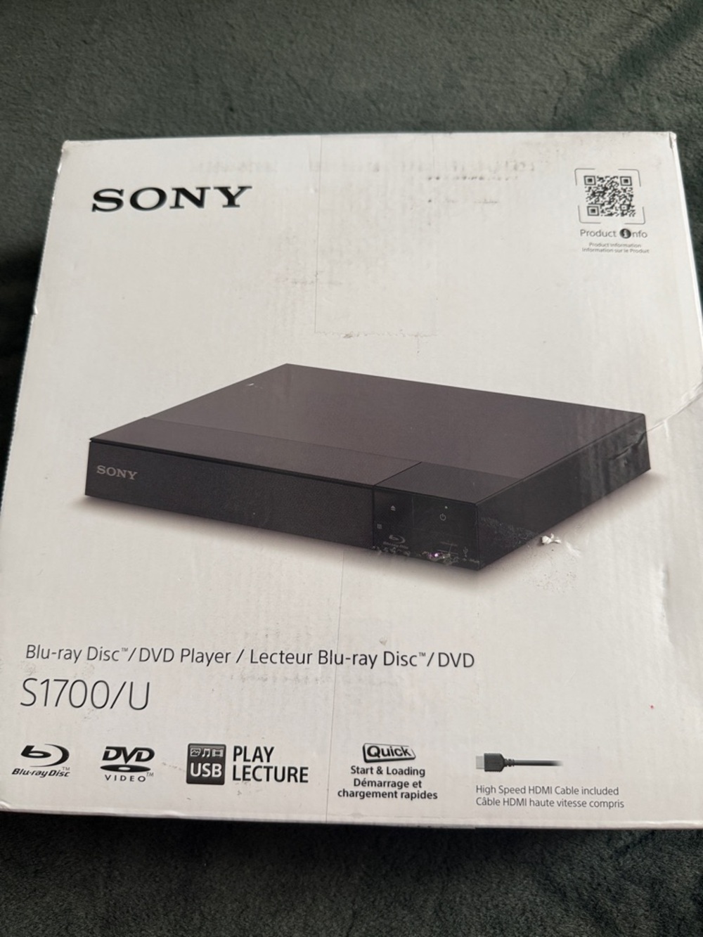 Sony Black Blu-ray/DVD Player S1700 Series